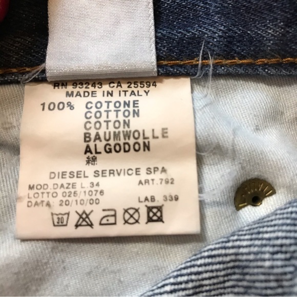 Diesel Industry blue cotton button fly jeans 31 x 28 - Picture 5 of 8